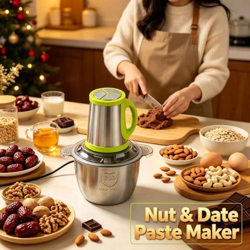 3-Button Stainless Steel Electric Food Chopper & Mincer
