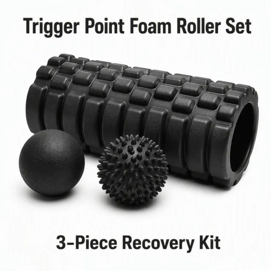 3-Piece Trigger Point Foam Roller & Massage Ball Recovery Set