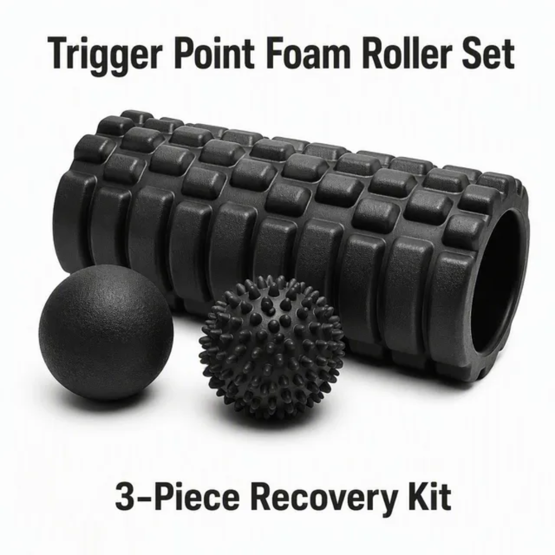 3-Piece Trigger Point Foam Roller & Massage Ball Recovery Set