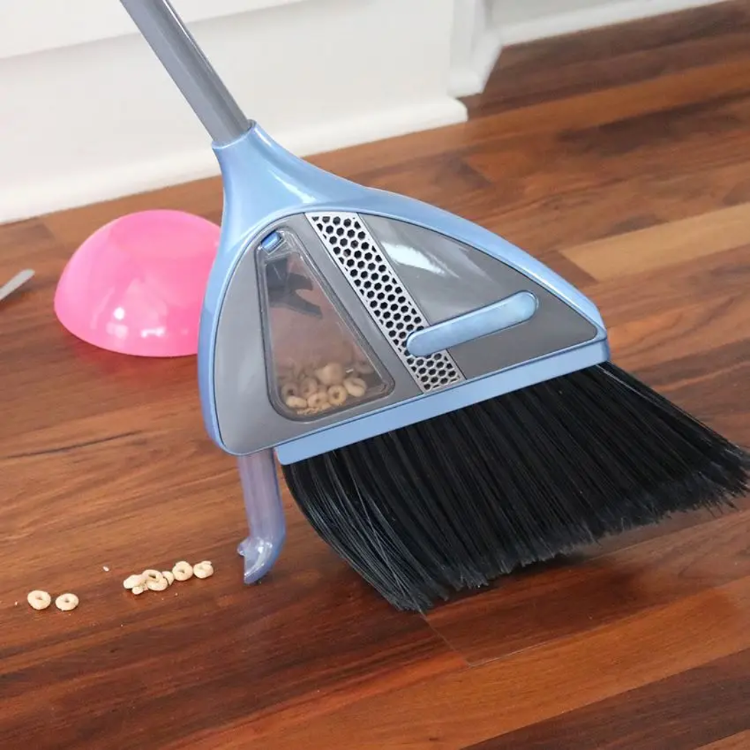 2-in-1 Long-Handle Broom & Dustpan Set