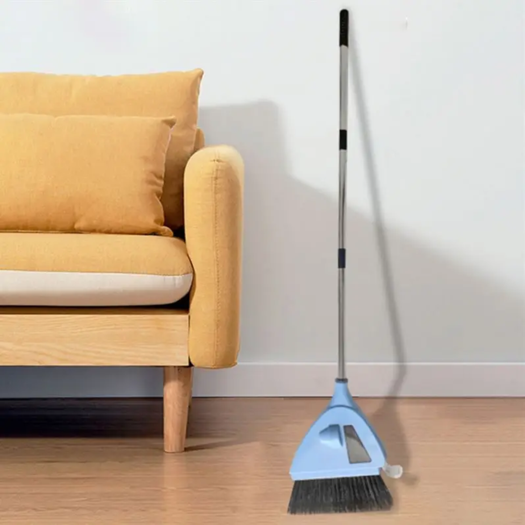 2-in-1 Long-Handle Broom & Dustpan Set