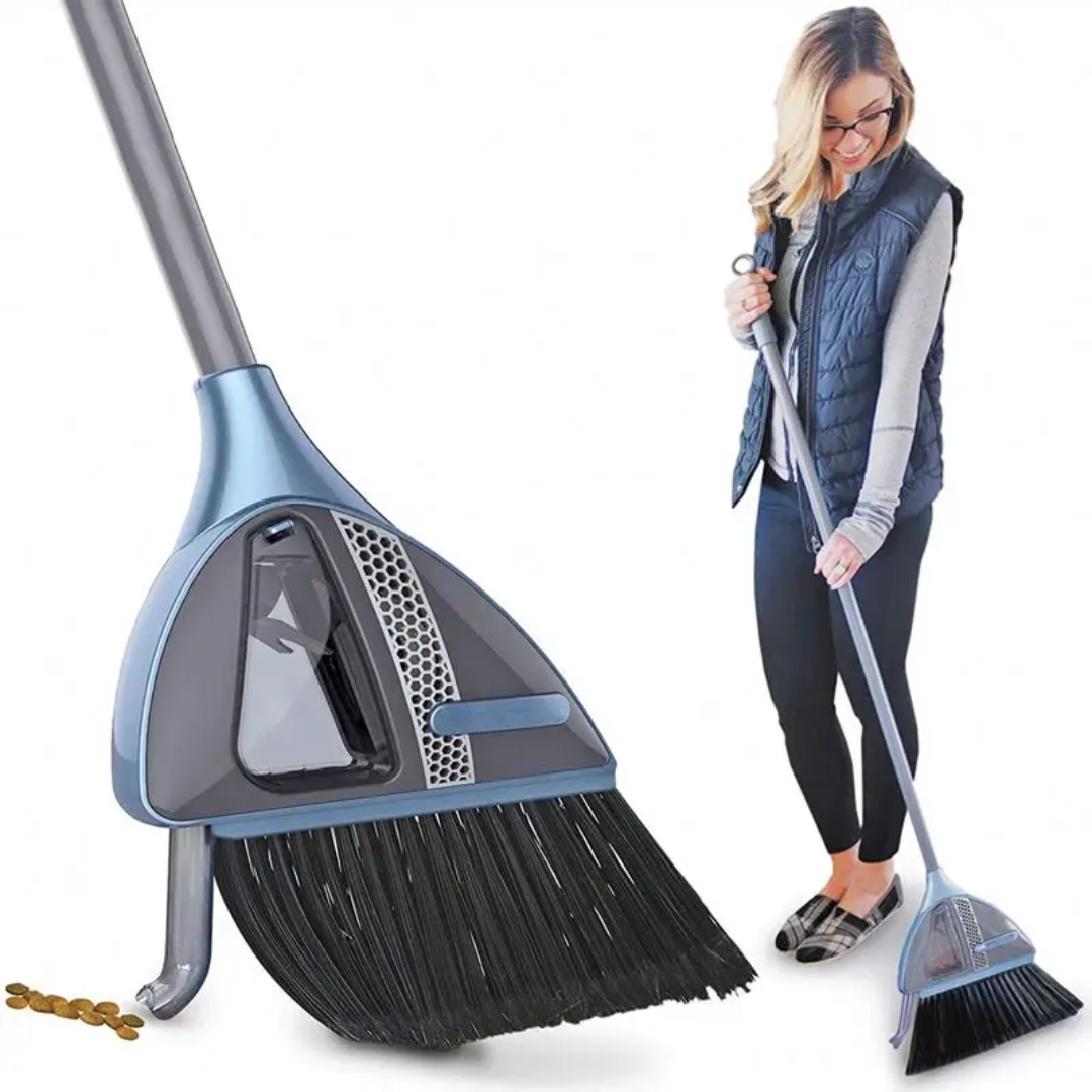 2-in-1 Long-Handle Broom & Dustpan Set