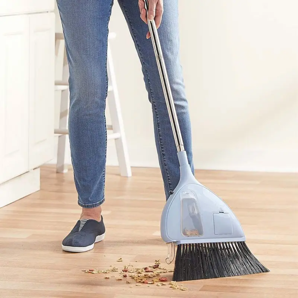 2-in-1 Long-Handle Broom & Dustpan Set