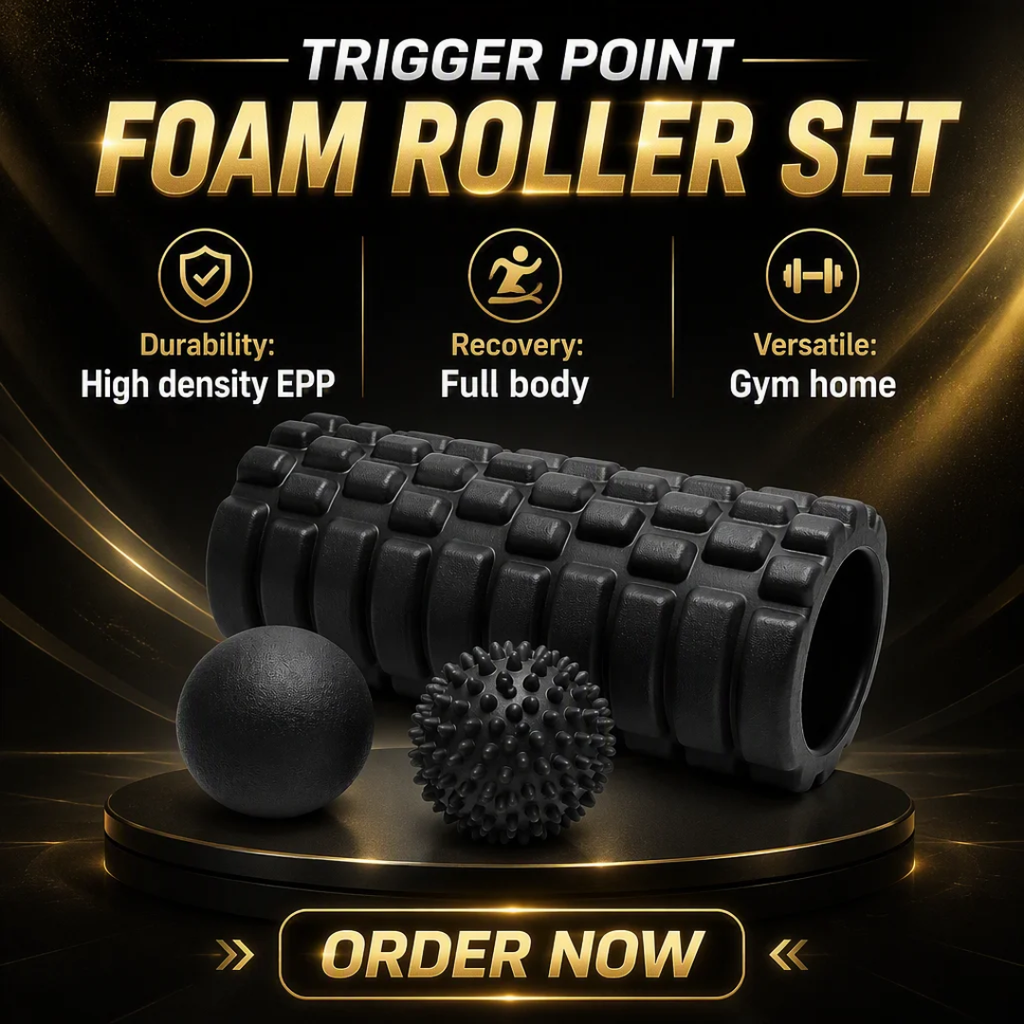 3-Piece Trigger Point Foam Roller & Massage Ball Recovery Set