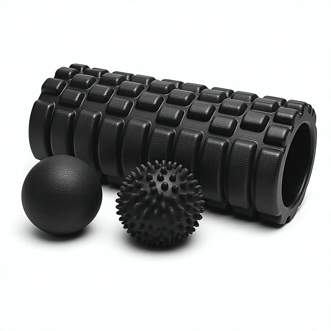 3-Piece Trigger Point Foam Roller & Massage Ball Recovery Set