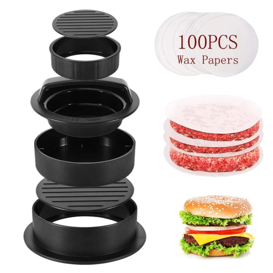 3-in-1 Stuffed Burger Press – Homemade Burger Patty Maker