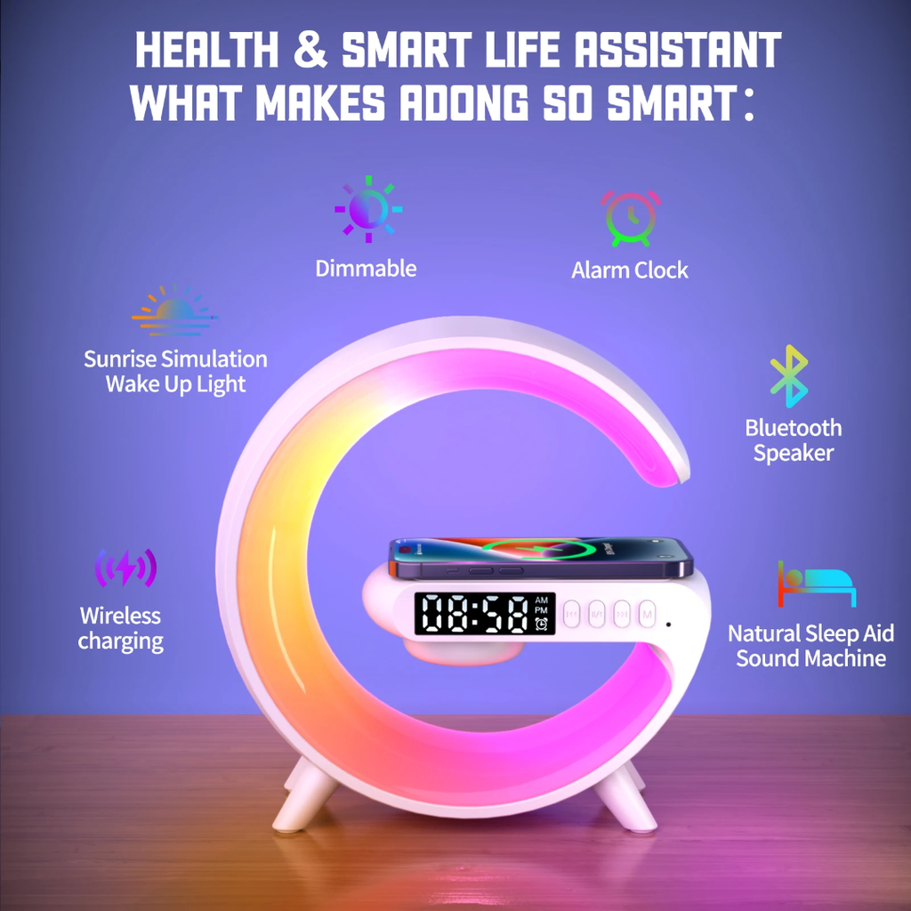 5-in-1 Sunrise Alarm Clock & RGB Bedside Speaker