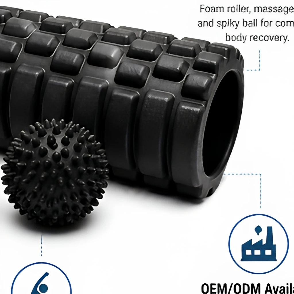 3-Piece Trigger Point Foam Roller & Massage Ball Recovery Set